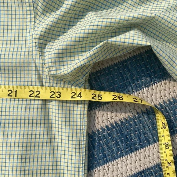 vineyard vines blue/green over pale yellow check logo Button-down Tall! - Picture 6 of 12